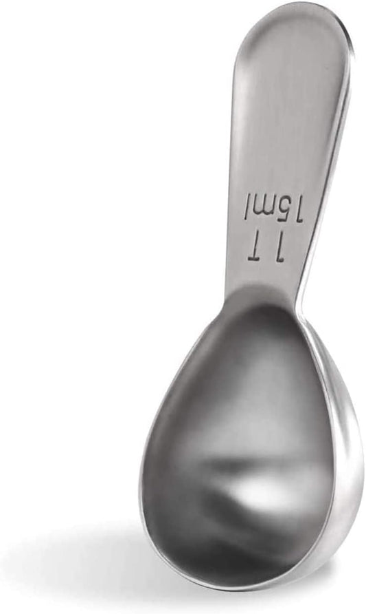18/8 Stainless Steel Coffee Scoop: U-Taste 1 Tablespoon Metal Measuring Spoon, Short Handled Measure Scooper for Ground Coffee, Bean, Espresso, Powder, for Canister (Silver, 1Tbsp/15ml)