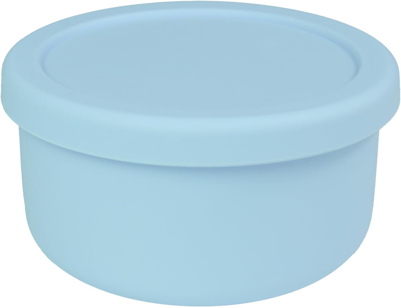 XU&PEIQI Silicone Lunch Bowls Bento Box with Lid Round Food Containers Microwave Refrigerator Safe Bowls Fruit Container Sealed Against Leakage,BPA-Free. 24 oz.(Baby blue)