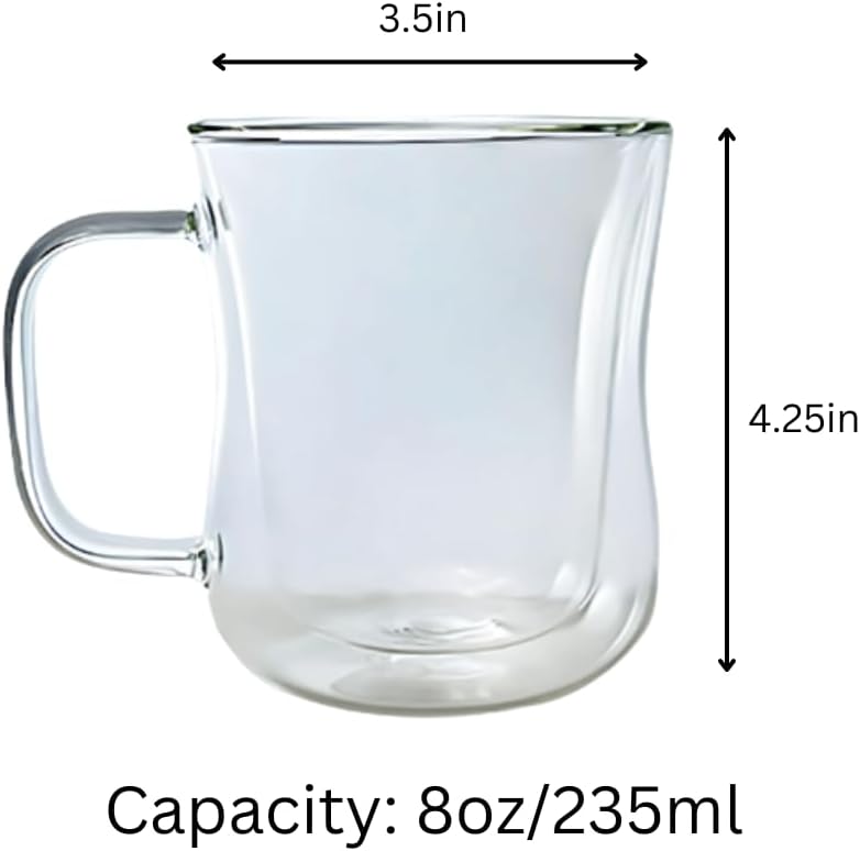 LEMONSODA Double Walled Colored Insulated Coffee Mugs - 10oz - Hot or Cold Latte, Tea, Cappucino, Coffee, Espresso Mug with Handle - Premium Packaging (Set of 2)