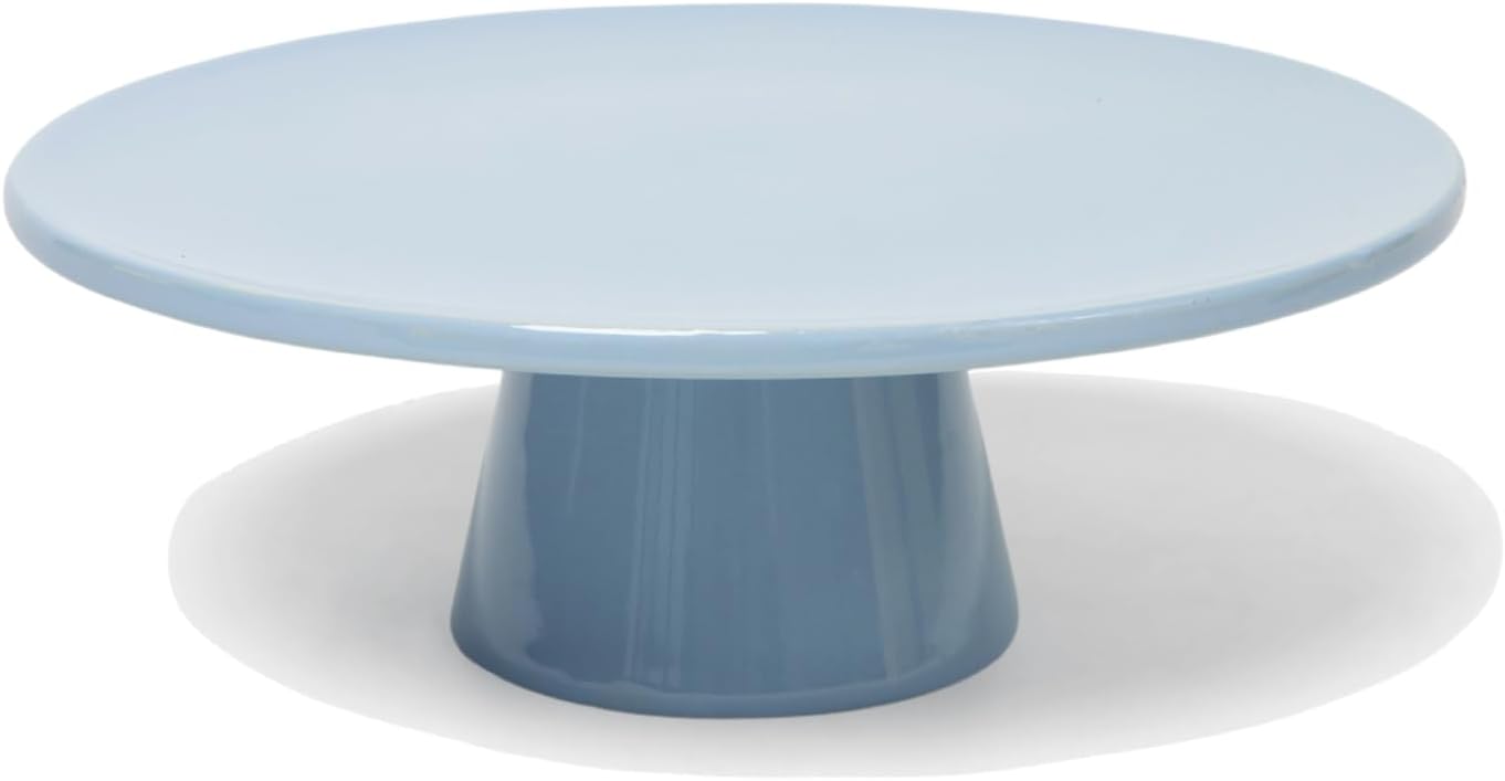 The Cake Stand -10" Ceramic Pedestal Cake Stand with Gloss Finish - Modern Display for Cakes, Cupcakes, Cookies & More - Perfect for Weddings, Birthdays & Baby Showers (Periwinkle)