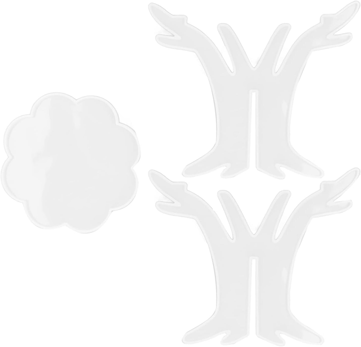 3Pcs DIY Silicone Flower Pot Shelf Mold Easy Demoulding Unique Shape Suitable for Resin Crafts (Branch Mold 60-730)