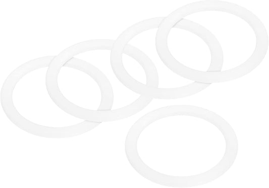 MECCANIXITY Gasket Seal Coffee Maker White Silicone Ring Replacement 50x64x2.5mm for 3-Cup Aluminium Coffee Pot, Pack of 5