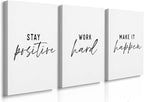 GUBIYU 3 Pcs Office Wall Decor Stay Positive, Hard Work Wall Art, Motivational by GUBIYU
