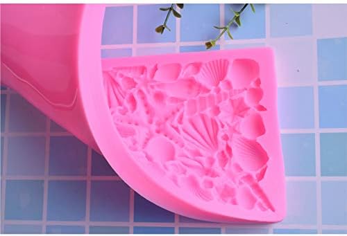 Cestony Sea Theme Shell Conch Fondant Silicone Mold Cake Border Brim Decor Sugarcraft Decorating Moulds for DIY Cake Fondant Biscuit Cookies Sugar Pudding Chocolate Hard Candies Dessert Decor