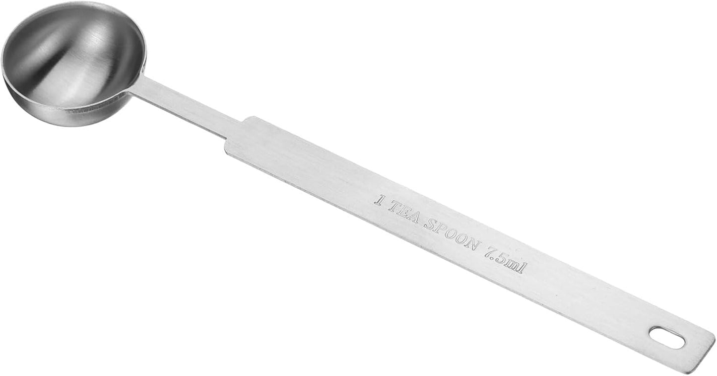 HARFINGTON Single Measuring Spoon 1.5tsp (1/2tbsp, 7.5ml) Teaspoon/Tablespoon 430 Stainless Steel Single Tiny Square Bowl Measuring Spoon Long Handle Measure Scoop