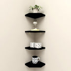 WELLAND 7-Inch Black Floating Corner Shelves Set of 2, Wall Mounted Storage - Image 5