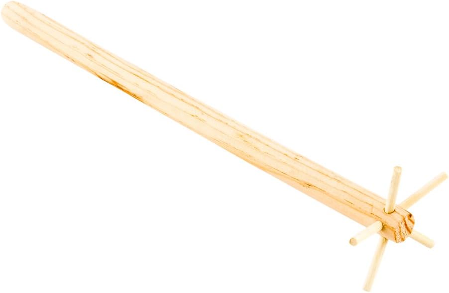 Restaurantware Bar Lux 11.25 Inch Swizzle Stick 1 Le Bois Lele Design Cocktail Muddler - Multi-Pronged End For Ti Punch or Barbados Red Rum Swizzle Natural Wood Drink Stirrer Stick