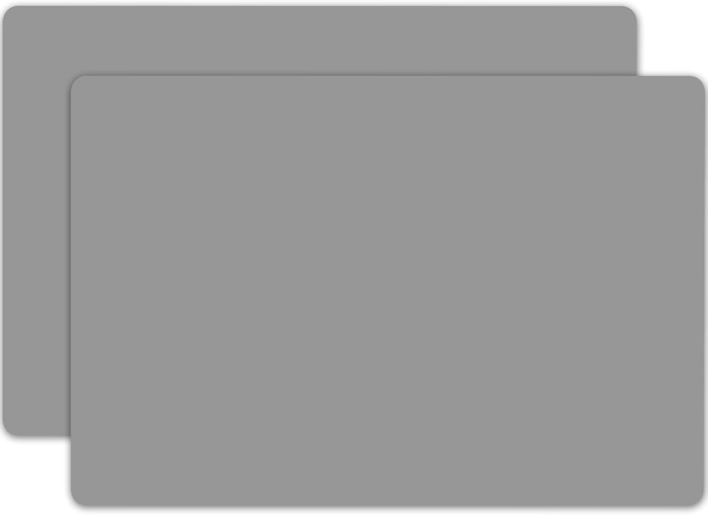 2MM Extra Thick Silicone Mats for Kitchen Counter, 23.6" x15.7" Non-Slip Waterproof Large Countertop Protector Mat, Heat Resistant Mat, 2 Pack Silicone Craft Mat, Silicone Placemat, Light Gray