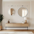 Madison Park Round Mirror, Metal Frame Circle Mirror 36 inch, Wall Art Decor - Image 4