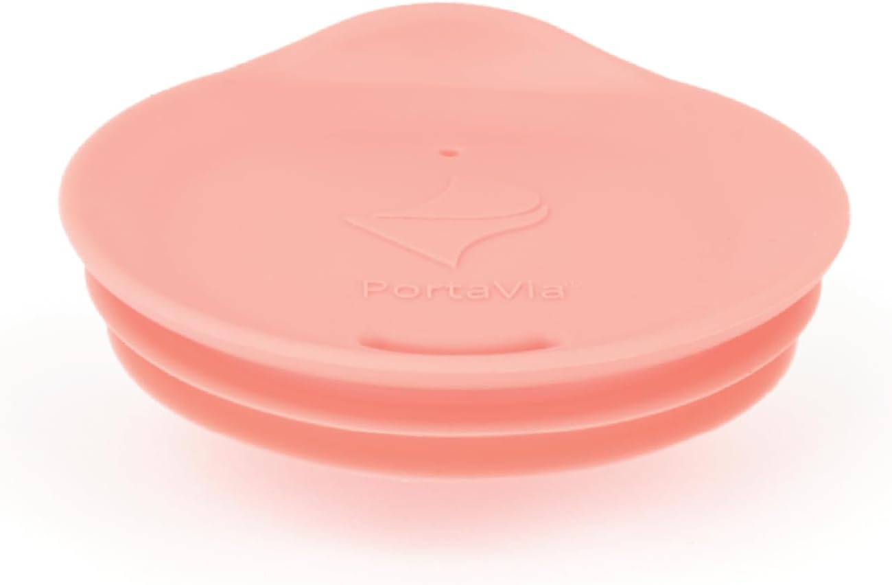 Reusable Coffee Cup Silicone Lid – Fits Most Tumbler, Water Bottle, & Ceramic Coffee Mug Between 3"-3¼" – Dishwasher-Safe Travel Mug Lid keeps your beverage in your mug (Medium - Coral)