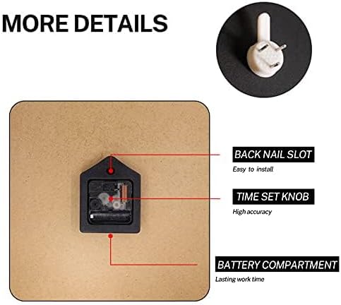 ArtSocket 12 Inch Silent Non-Ticking Wall Clock, Modern Vintage Style, Battery - Image 3