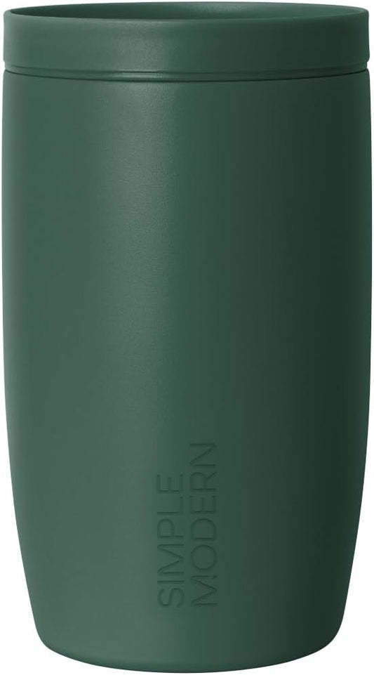 Simple Modern Travel Coffee Mug Tumbler with 360° Lid | Ceramic-Lined Insulated Stainless Steel Cold Brew Iced Coffee Cup Thermos | Gifts for Women Men Her Him | Voyager Signature | 12oz | Forest