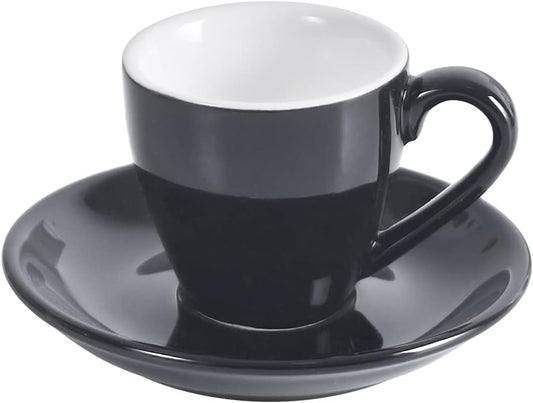 Porcelain Espresso Cup with Saucer, Espresso shot Cup, 80ml/2.7Oz, Black…
