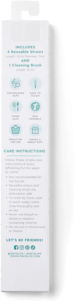 Swig Life Reusable Straws Pumpkins and Bows Tall Straw Set & Cleaning Brush, Each Straw is 10.25 inch Long (Fits Swig Life 20oz, 22oz, and 32oz Tumblers)