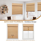 SEEYE Cordless Bamboo Roman Shades, Roll Up Blind Privacy Shade - Image 5