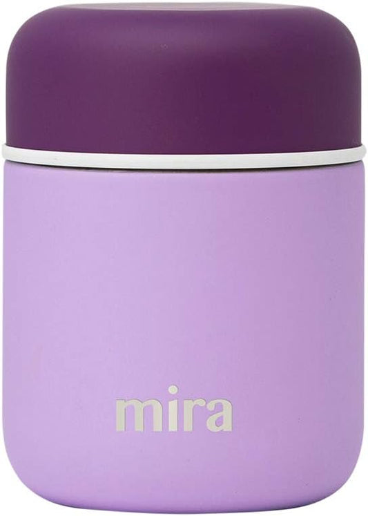 MIRA 9oz Insulated Food Jar Thermo for Hot Food & Soup, Compact Stainless Steel Vacuum Lunch Container - Lilac