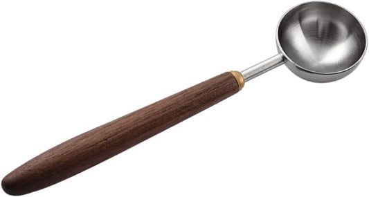 Coffee Spoon - Vintage Walnut Wood Handle, Stainless Steel Coffee Scoop ，Stainless Steel Tea Scoopand Seasoning Spoons (1, Silver, 5g Capacity)
