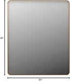 LOAAO 30”X36” Gold Bathroom Mirror, Rounded Rectangle Gold Frame Mirror - Image 9