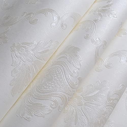 Vintage Embossed Textured Floral Traditional Wallpaper Cream White Decorative - Image 4