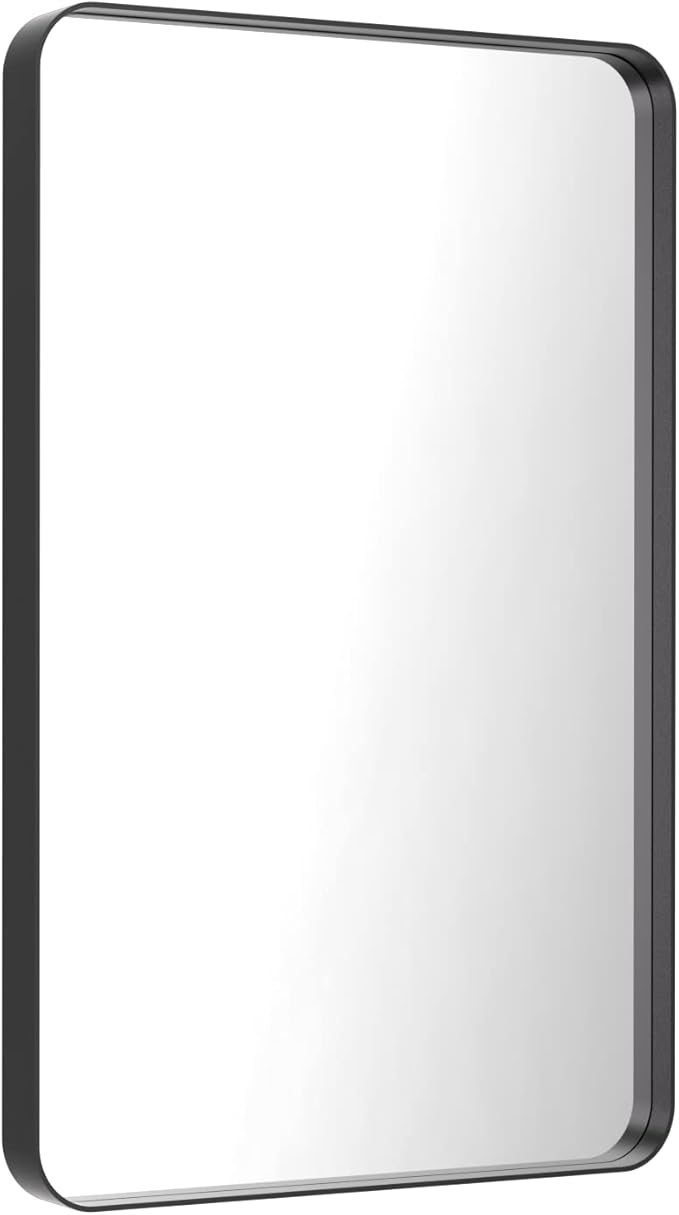 LOAAO Black Metal Framed Bathroom Mirror - Image 3