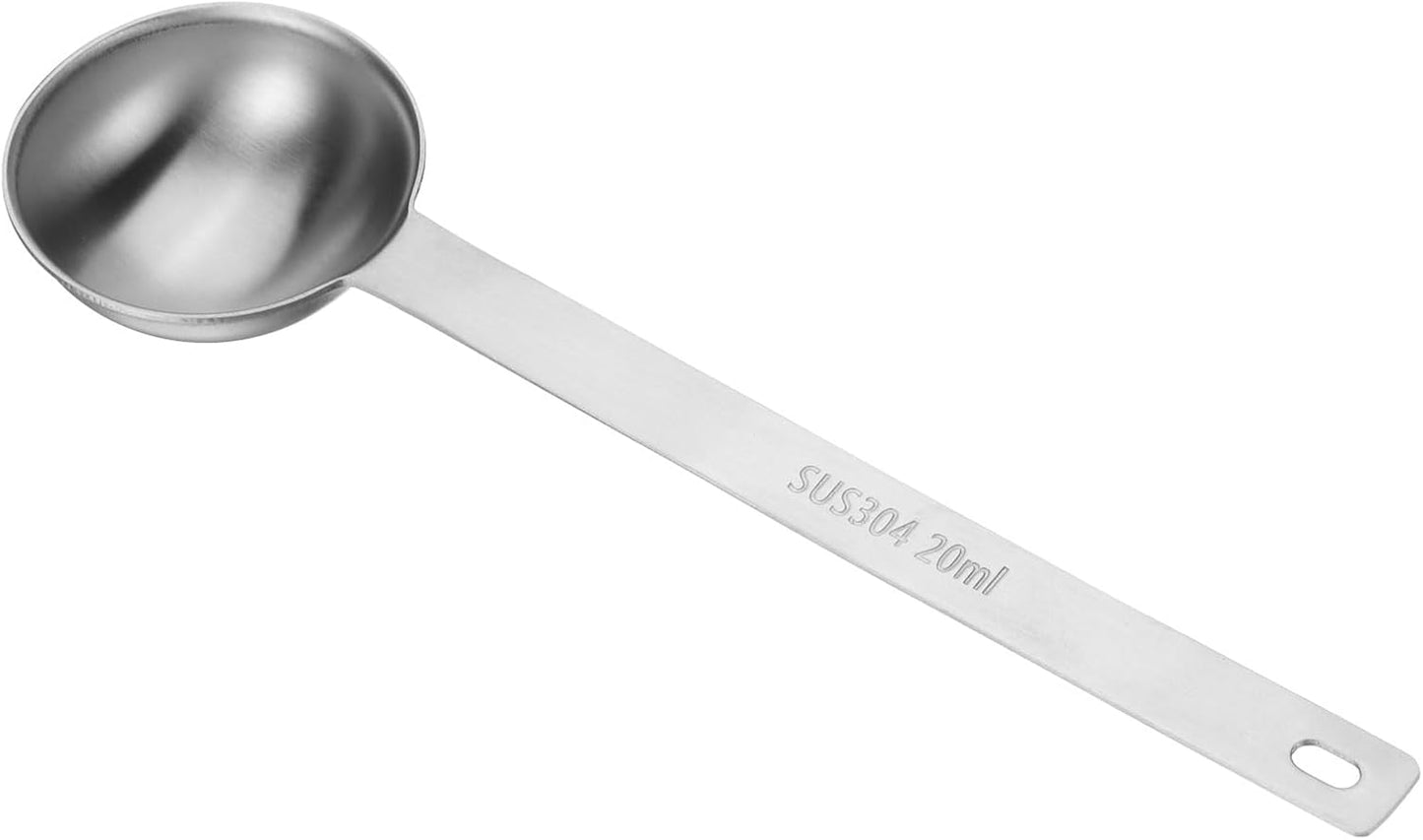 HARFINGTON Single Measuring Spoon 4tsp (1-1/3tbsp, 20ml) Teaspoon/Tablespoon 304 Stainless Steel Single Tiny Square Bowl Measuring Spoon Long Handle Measure Scoop