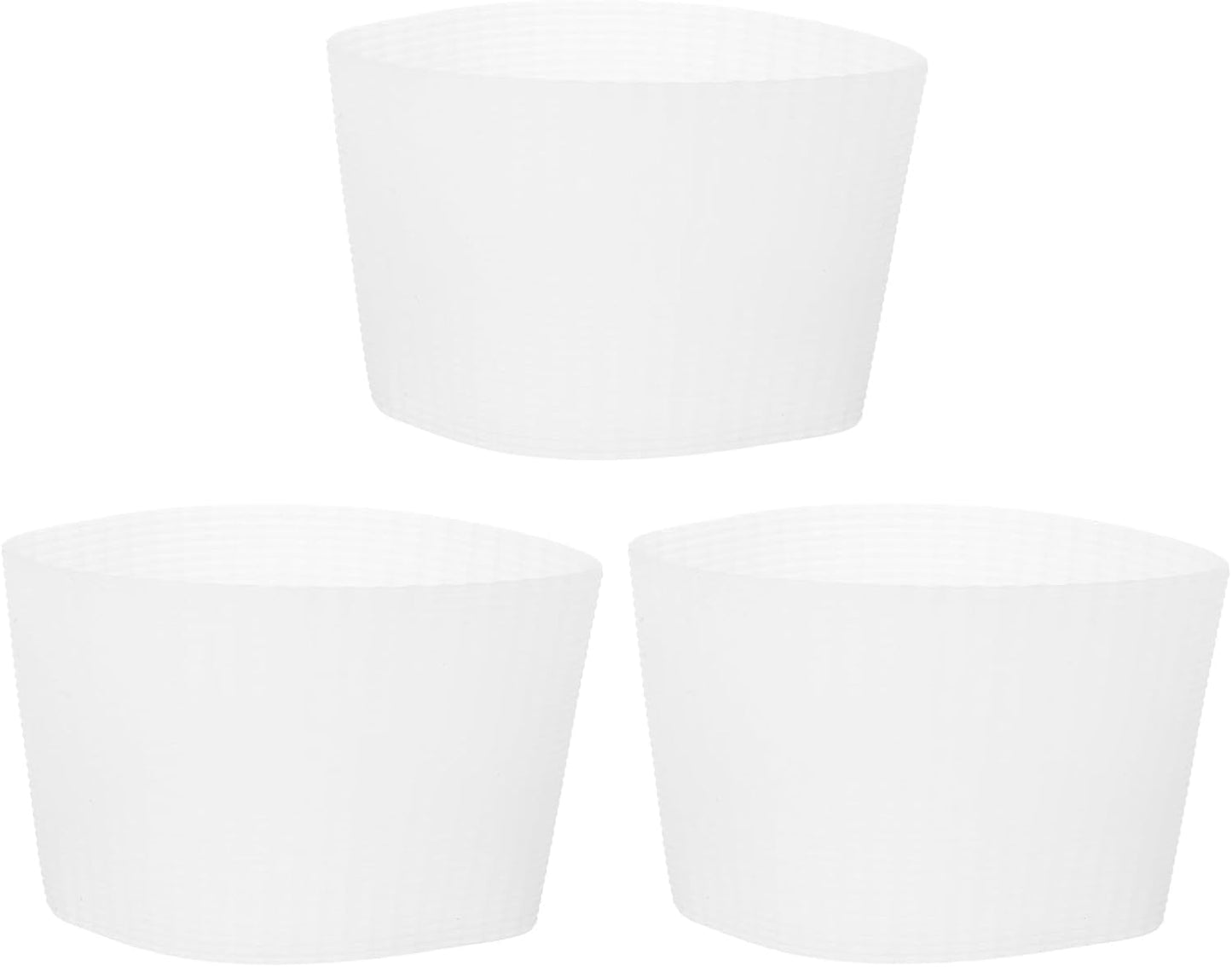 uxcell 3Pcs Coffee Cup Sleeve, Silicone Cup Sleeve Non-slip Glass Water Bottle Mug Sleeves Clear