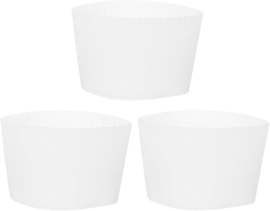 uxcell 3Pcs Coffee Cup Sleeve, Silicone Cup Sleeve Non-slip Glass Water Bottle Mug Sleeves Clear