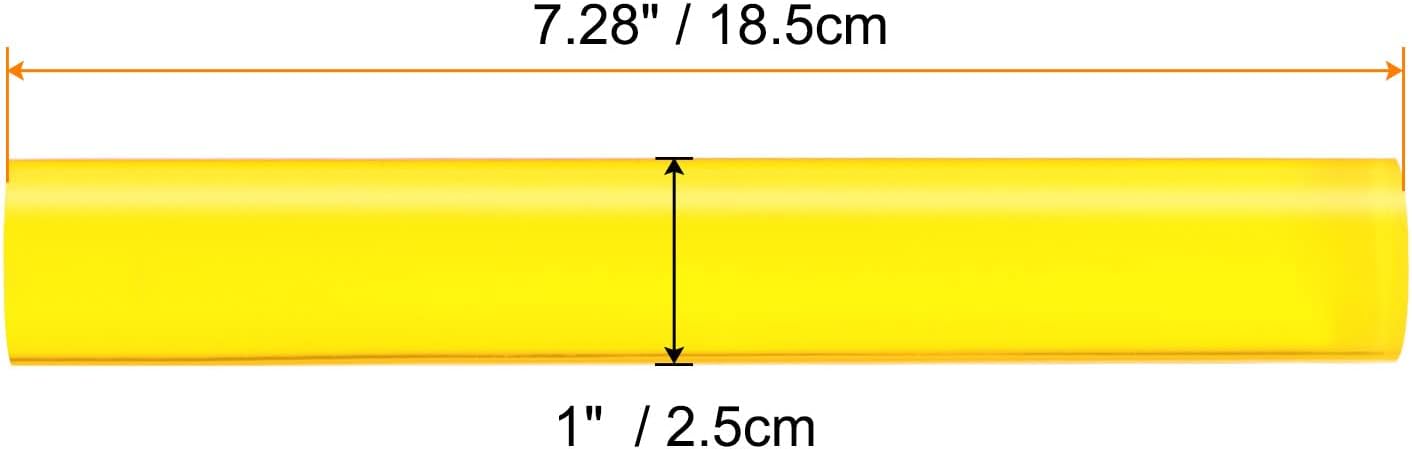 HARFINGTON Acrylic Clay Roller 7.28 Inch x 1 Inch Solid Non-Stick Plastic Round Tube Roller Polymer Clay Rod Fondant Rolling Pin for Shaping, Sculpting, Modeling DIY Crafts, Yellow