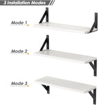 Forbena White Floating Shelves for Wall Decor Set of 3, 17 x 6 Inches Bathroom - Image 7