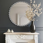 Madison Park Round Mirror, Metal Frame Circle Mirror 27 inch, Wall Art Decor - Image 10