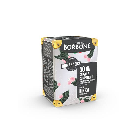 Caffe Borbone Nespresso Compatible Coffee Pods, Kikka 100% Arabica, Medium Roast, Rich and Balanced - NOT compatible with Vertuo - 50 Count