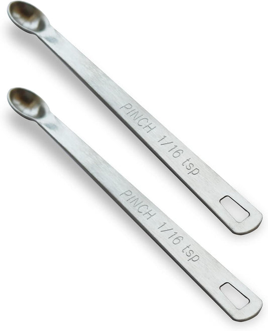 2PCS 1/16 Teaspoon(1/16tsp, 0.31ml, Pinch) Single Tiny Measuring Spoon, Small Individual Stainless Steel Measure Spoons Only