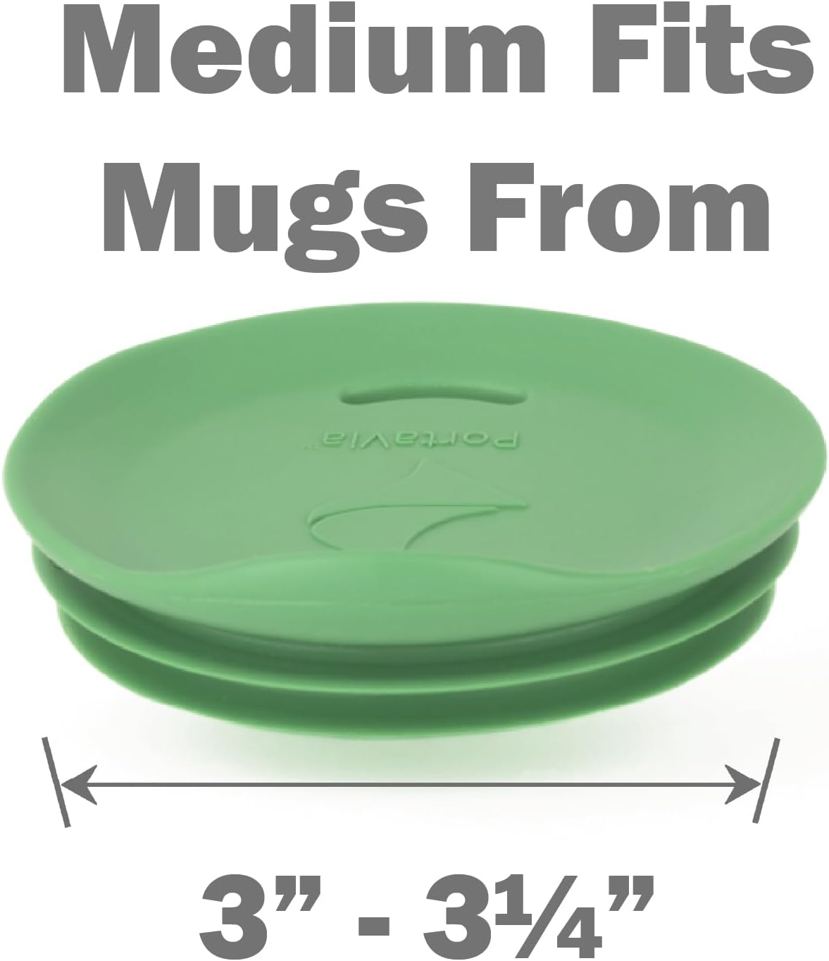 Reusable Coffee Cup Silicone Lid – Fits Most Tumbler, Water Bottle, & Ceramic Coffee Mug Between 3"-3¼" – Dishwasher-Safe Travel Mug Lid keeps your beverage in your mug (Medium - Green)