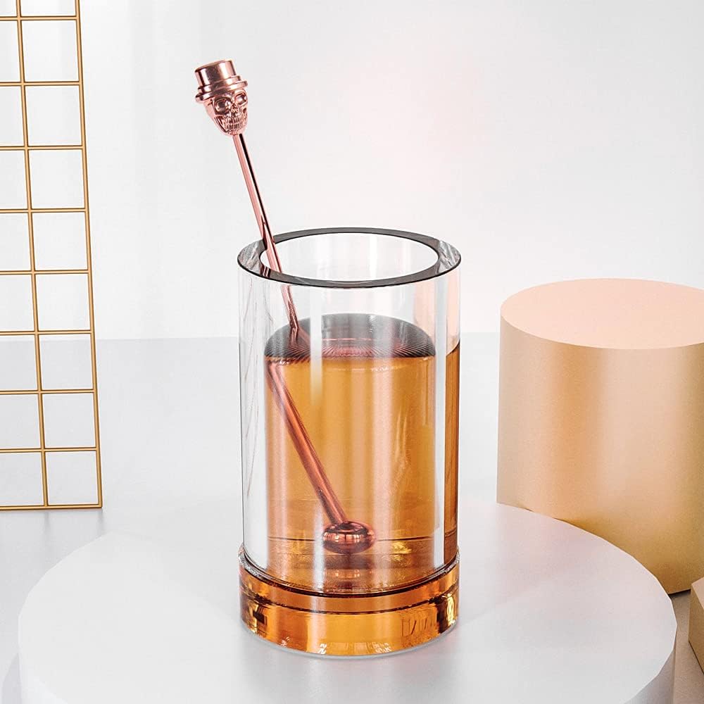 Skull Shape Swizzle Sticks, Reusable Stainless Steel Coffee Beverage Stirrers Cocktail, 5-Pack Drink Stir Sticks for Bar Party Home Office (Rose Gold)