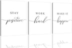 Framed Canvas Wall Art Positive Quote, Office Art, Motivational Artwork Set of by EPHANYART