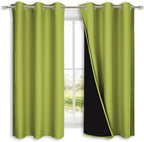 NICETOWN 100% Blackout Curtains 54 inches Long, Fresh Green, 1 Pair, 42 inches by NICETOWN