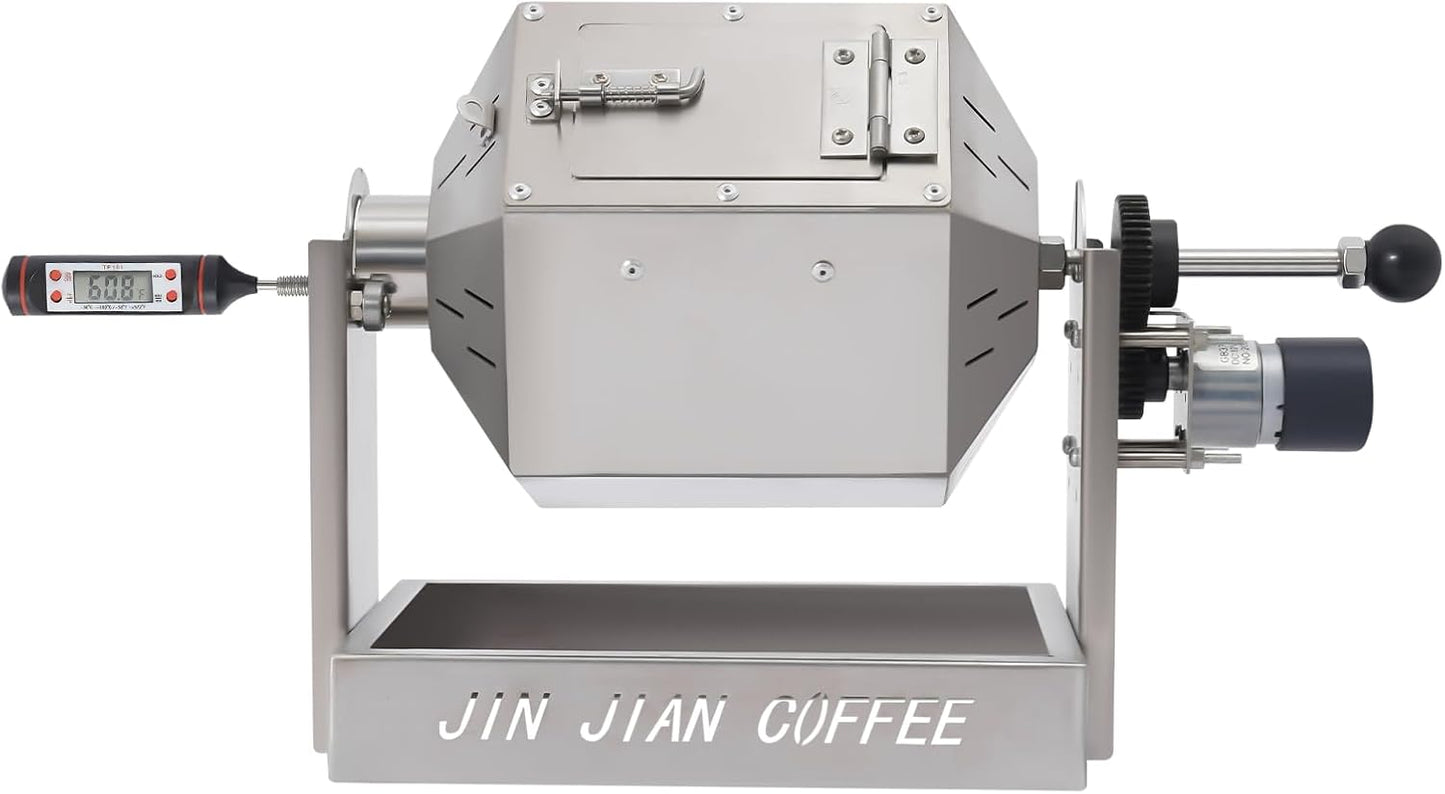 Coffee Bean Roaster with Coffee Bean Cooler, Gas 500g Coffee Bean Baker Drum Type Automatic Coffee Bean Roasting Machine for Home and Commercial Use
