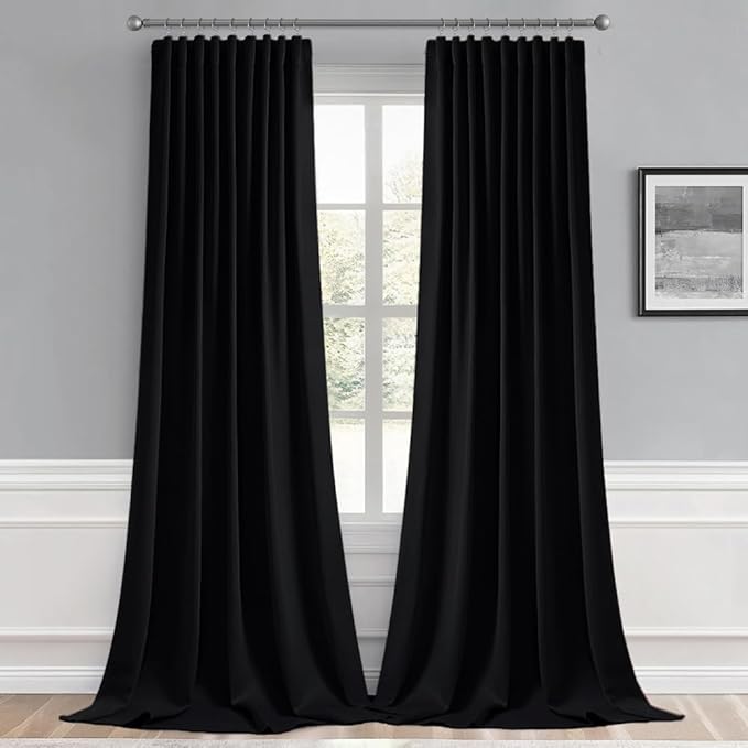 MIULEE Back Tab Blackout Curtains 120 Inch Long 2 Panels Set - Image 9