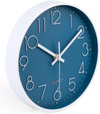 jomparis 10 Inch Cerulean Wall Clock Battery Operated Silent & Non-Ticking Wall - Image 3