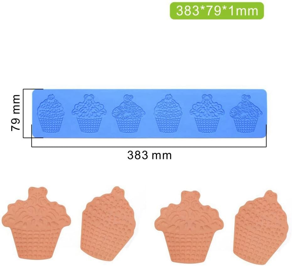 Cupcake Silicone Mold 3D Cupcake Fondant Lace Pad Cake Silicone Mold Cake Fondant Silicone Mold Fondant Clay Mould for Sugarcraft Polymer Clay Cupcakes Chocolate Candy