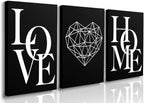GUBIYU Love Home Wall Decor Black and White Farmhouse Modern Art by GUBIYU