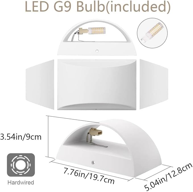 Aipsun Aluminum Modern Indoor LED Wall Sconce Hardwired Interior Wall Lights - Image 9