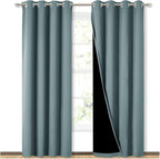 NICETOWN 100% Blackout Curtains 84 inches Long, Pair of Energy Smart & Noise - Image 2