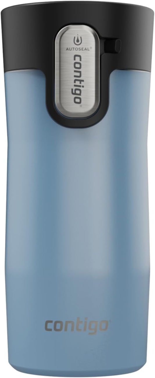 Contigo AUTOSEAL West Loop Vacuum-Insulated Stainless Steel Travel Mug with Easy-Clean Lid, 12oz, Glacier Frosted Pearl