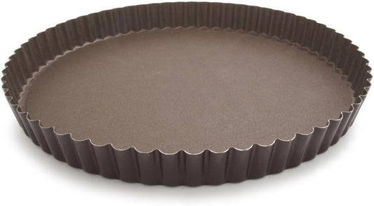 Paderno World Cuisine 11.875 Inch Fluted Non-Stick Tart Pan with Removable Bottom