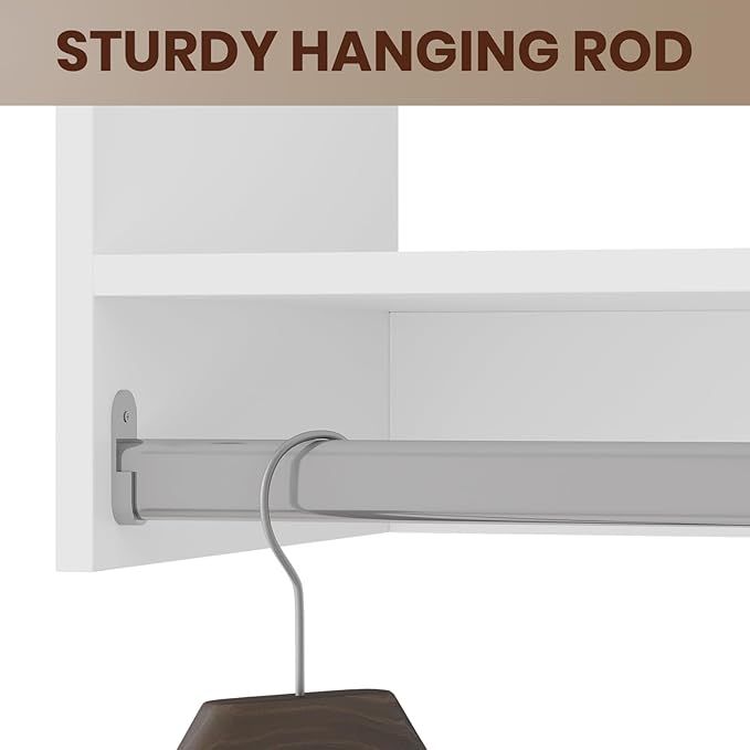 ROOMTEC Modular Closet System, Wall-Mounted Wooden Tower - Image 7