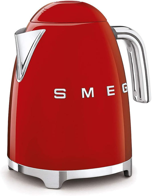 SMEG 50's Retro Style Electric Water Kettle with Automatic Shutoff, Removable Base, and Water Indicator, KLF03RDUS, Red