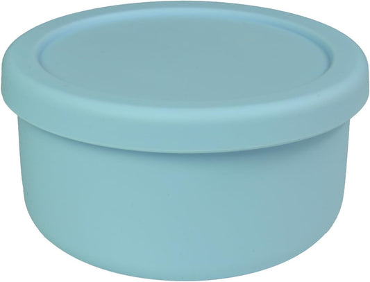Silicone Food Storage Containers & Round Bowls with Lids - Meal Prep Containers for Kitchen Serving, Salad & Lunch - Airtight, Microwave/Fridge/Dishwasher Safe, BPA-Free, 24oz. (Grayish blue)