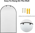 Wall Mounted Mirror, 38x24 Inch Black Bathroom Mirror, Arched Window Mirrors - Image 3