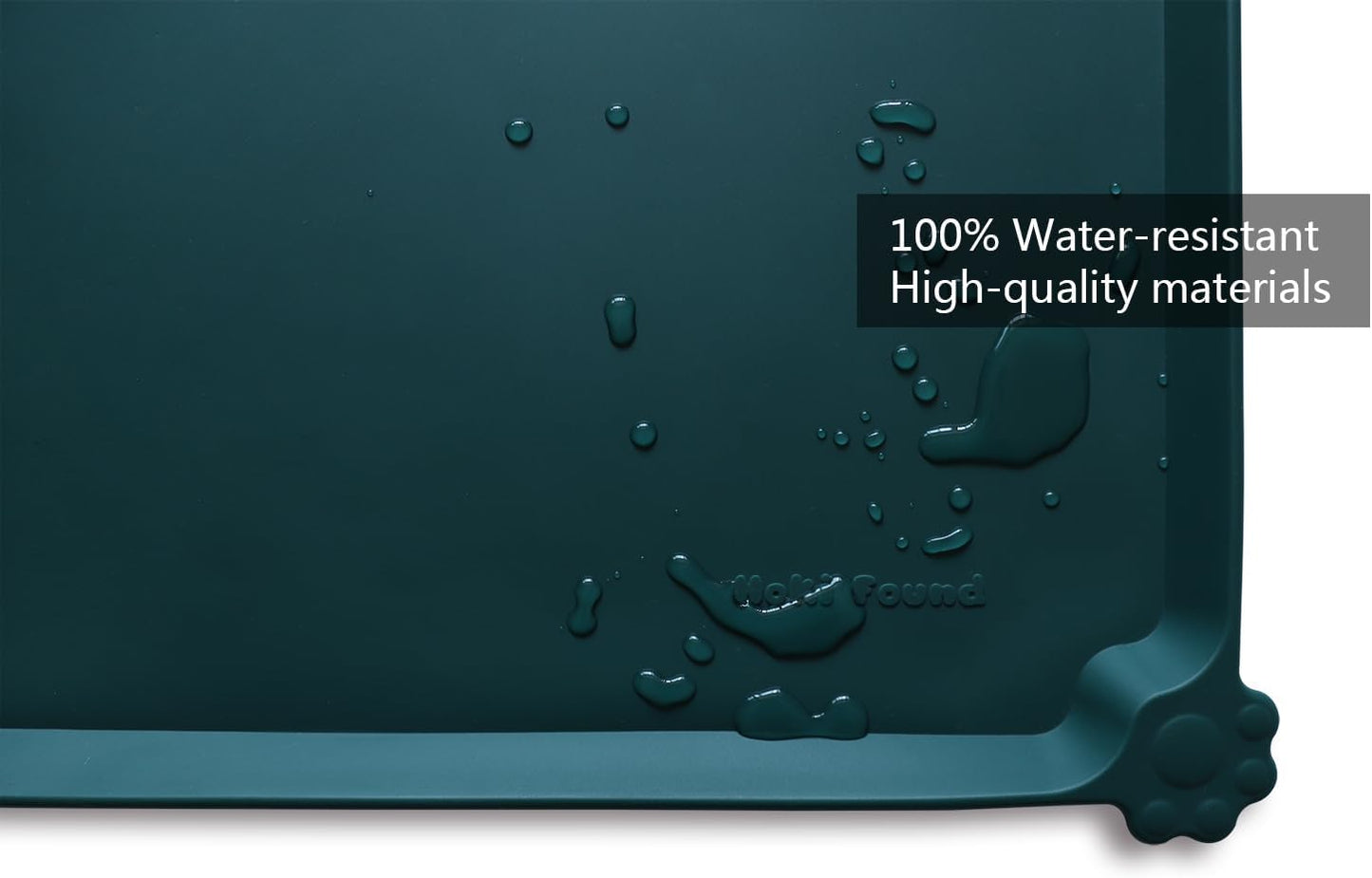 Hoki Found XX-Large Silicone Non Slip Pet Dog Cat Bowl Mats - Placemat for Feeding - Waterproof for Carpet - Dark Cedar